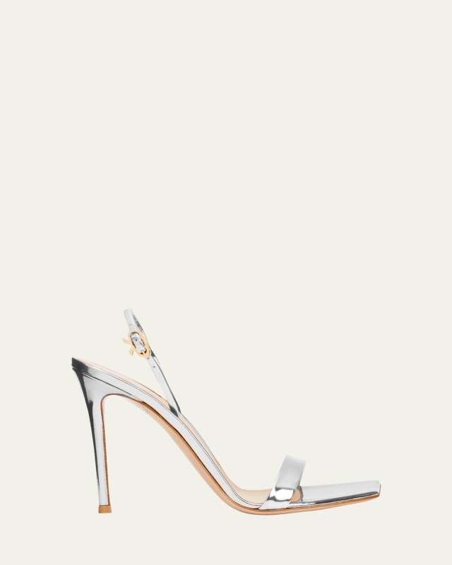Metallic Calfskin Slingback Sandals